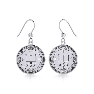 Archangel Raphael Sigil Small Silver Earring TER1631 - Jewelry